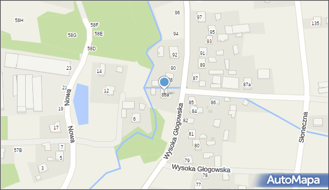 Wysoka Głogowska, Wysoka Głogowska, 88a, mapa Wysoka Głogowska