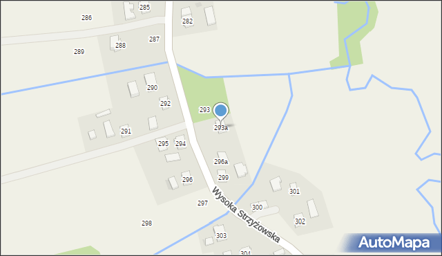 Wysoka Strzyżowska, Wysoka Strzyżowska, 293a, mapa Wysoka Strzyżowska