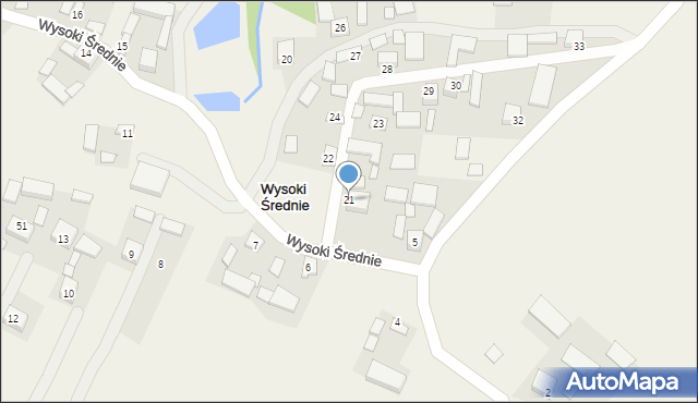Wysoki Średnie, Wysoki Średnie, 21, mapa Wysoki Średnie