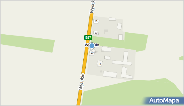 Wysokie, Wysokie, 10, mapa Wysokie