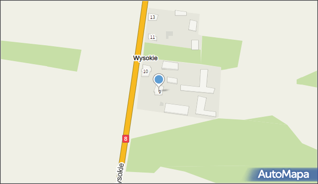 Wysokie, Wysokie, 9, mapa Wysokie