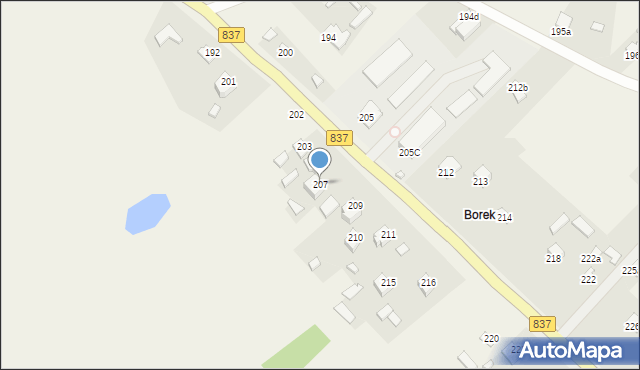 Wysokie, Wysokie, 207, mapa Wysokie