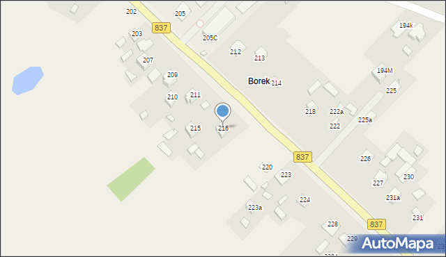 Wysokie, Wysokie, 216, mapa Wysokie