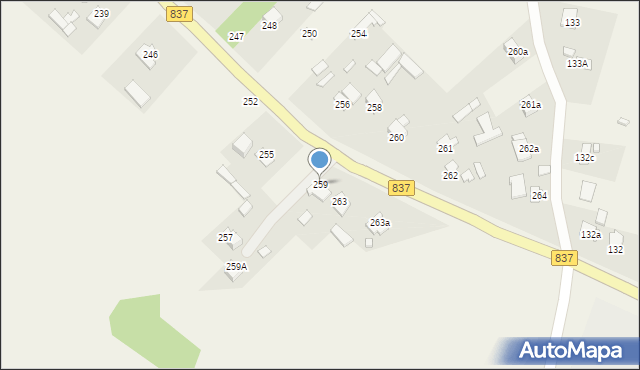 Wysokie, Wysokie, 259, mapa Wysokie