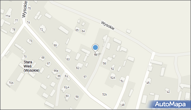 Wysokie, Wysokie, 58, mapa Wysokie