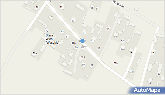 Wysokie, Wysokie, 61, mapa Wysokie