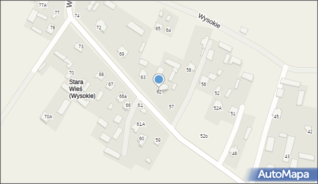 Wysokie, Wysokie, 62, mapa Wysokie