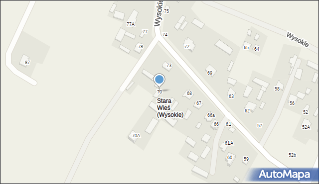 Wysokie, Wysokie, 70, mapa Wysokie