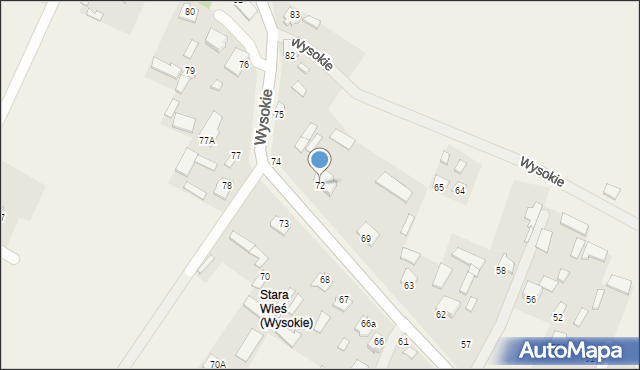 Wysokie, Wysokie, 72, mapa Wysokie