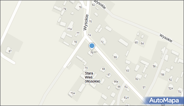 Wysokie, Wysokie, 73, mapa Wysokie
