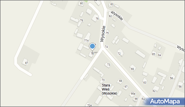 Wysokie, Wysokie, 78, mapa Wysokie
