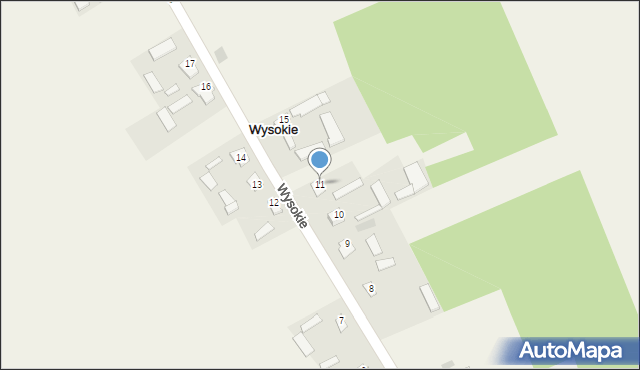 Wysokie, Wysokie, 11, mapa Wysokie