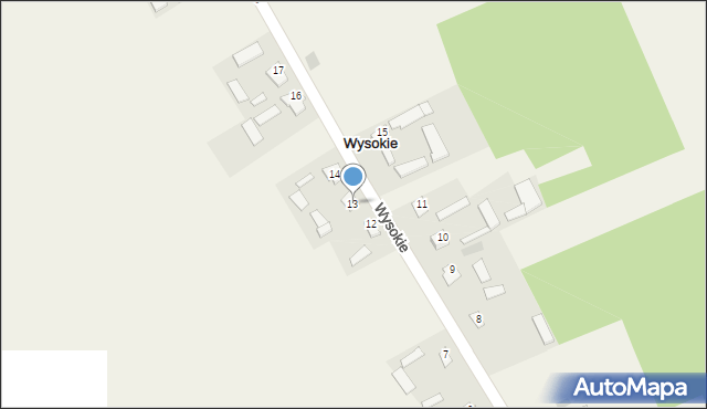 Wysokie, Wysokie, 13, mapa Wysokie