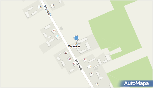 Wysokie, Wysokie, 15, mapa Wysokie