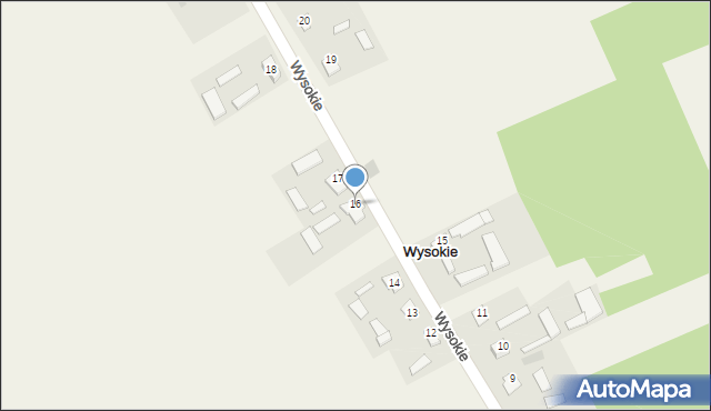 Wysokie, Wysokie, 16, mapa Wysokie