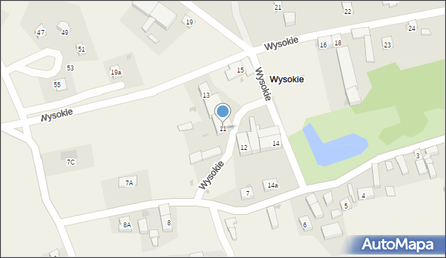 Wysokie, Wysokie, 11, mapa Wysokie