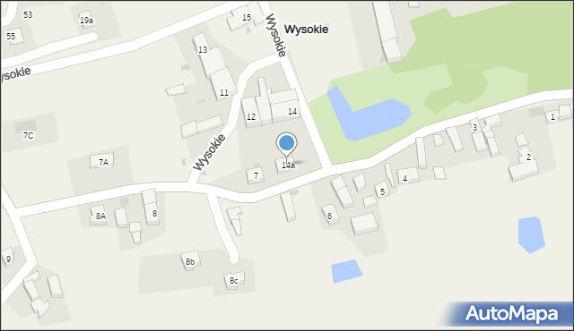 Wysokie, Wysokie, 14a, mapa Wysokie