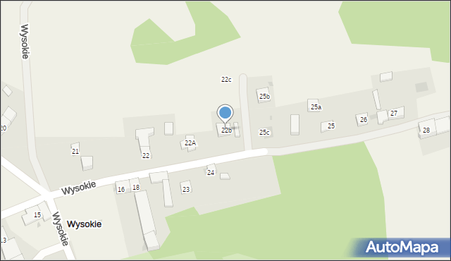 Wysokie, Wysokie, 22b, mapa Wysokie