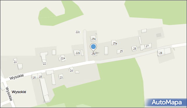 Wysokie, Wysokie, 25c, mapa Wysokie