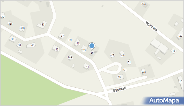 Wysokie, Wysokie, 45, mapa Wysokie