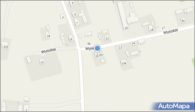 Wysokie, Wysokie, 11, mapa Wysokie