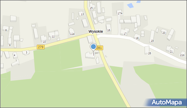 Wysokie, Wysokie, 1, mapa Wysokie