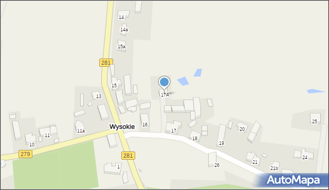 Wysokie, Wysokie, 17A, mapa Wysokie