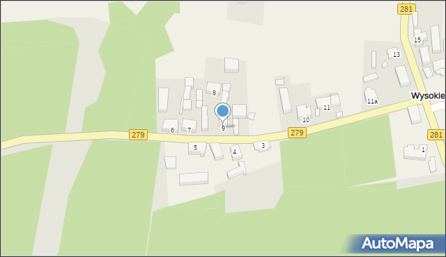 Wysokie, Wysokie, 9, mapa Wysokie
