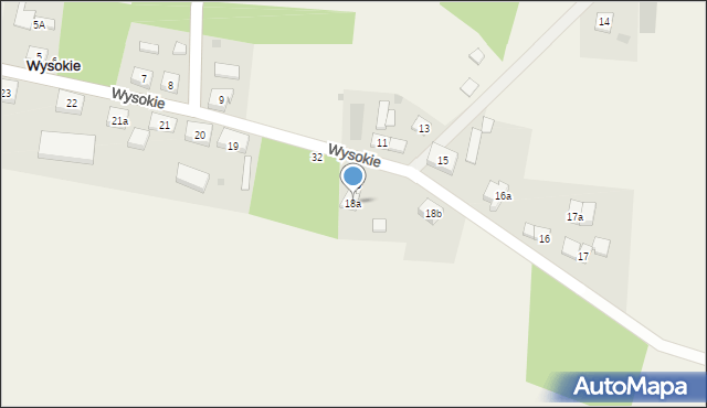 Wysokie, Wysokie, 18a, mapa Wysokie