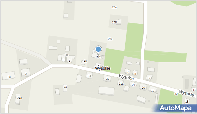 Wysokie, Wysokie, 5A, mapa Wysokie