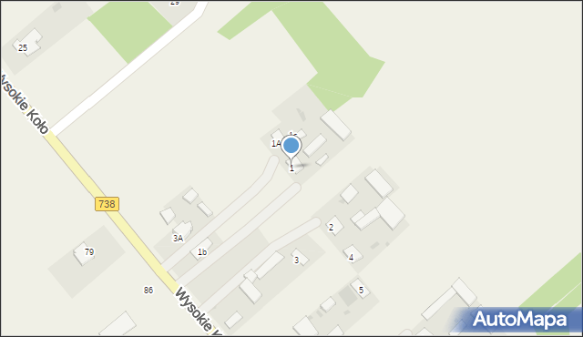 Wysokie Koło, Wysokie Koło, 1, mapa Wysokie Koło