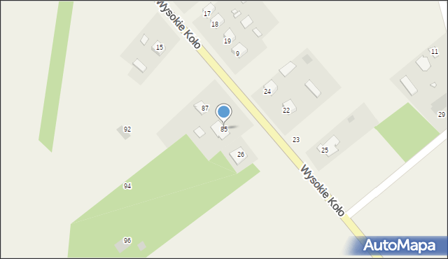 Wysokie Koło, Wysokie Koło, 85, mapa Wysokie Koło