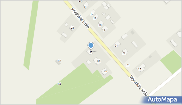 Wysokie Koło, Wysokie Koło, 87, mapa Wysokie Koło