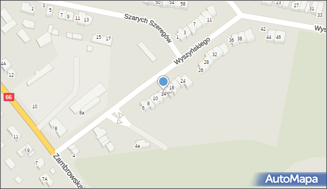 Wysokie Mazowieckie, Wyszyńskiego Stefana, ks. kard., 14, mapa Wysokie Mazowieckie