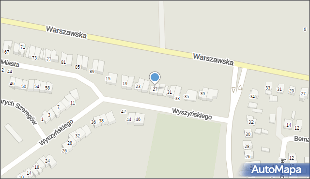 Wysokie Mazowieckie, Wyszyńskiego Stefana, ks. kard., 27, mapa Wysokie Mazowieckie