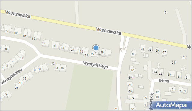 Wysokie Mazowieckie, Wyszyńskiego Stefana, ks. kard., 37, mapa Wysokie Mazowieckie