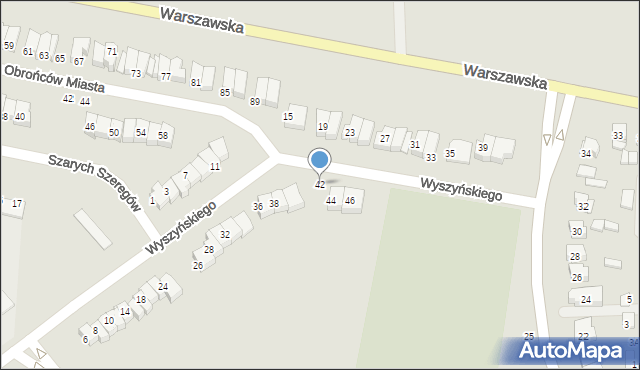 Wysokie Mazowieckie, Wyszyńskiego Stefana, ks. kard., 42, mapa Wysokie Mazowieckie