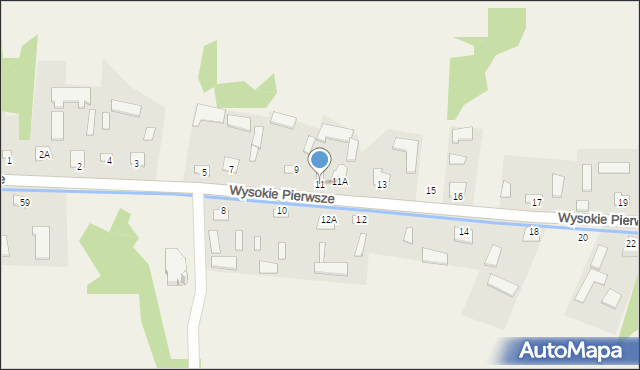Wysokie Pierwsze, Wysokie Pierwsze, 11, mapa Wysokie Pierwsze