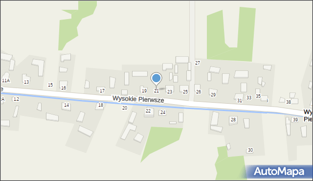 Wysokie Pierwsze, Wysokie Pierwsze, 21, mapa Wysokie Pierwsze