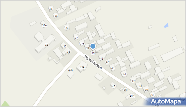 Wysokienice, Wysokienice, 40, mapa Wysokienice