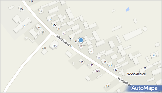 Wysokienice, Wysokienice, 43, mapa Wysokienice
