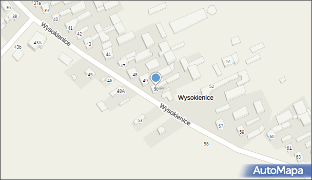 Wysokienice, Wysokienice, 50, mapa Wysokienice