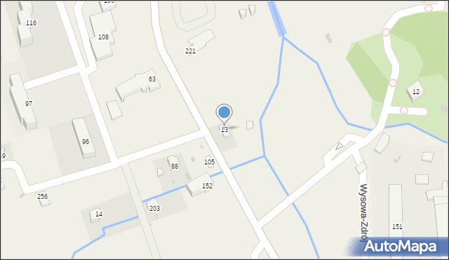 Wysowa-Zdrój, Wysowa-Zdrój, 13, mapa Wysowa-Zdrój