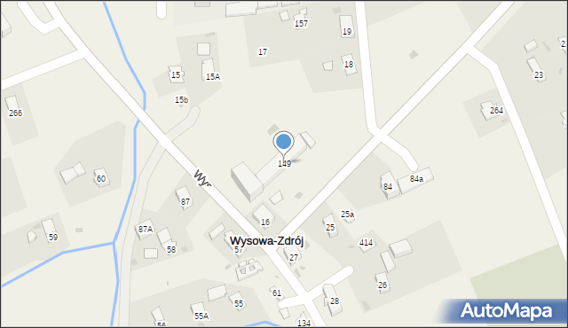 Wysowa-Zdrój, Wysowa-Zdrój, 149, mapa Wysowa-Zdrój