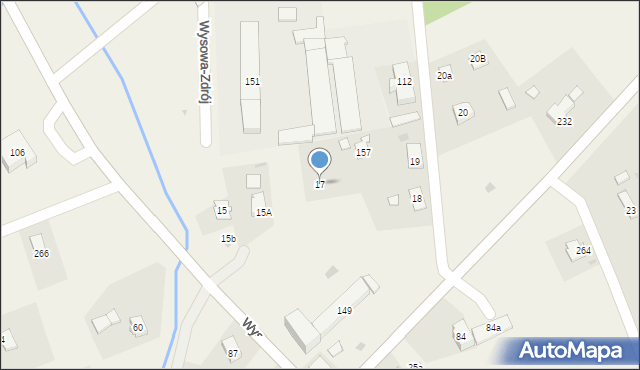 Wysowa-Zdrój, Wysowa-Zdrój, 17, mapa Wysowa-Zdrój
