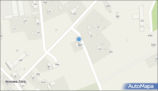 Wysowa-Zdrój, Wysowa-Zdrój, 264, mapa Wysowa-Zdrój