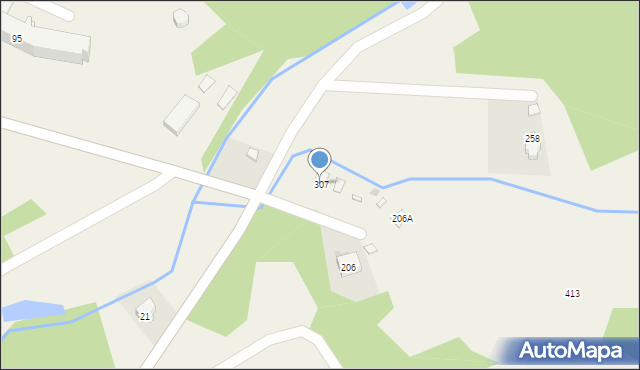 Wysowa-Zdrój, Wysowa-Zdrój, 307, mapa Wysowa-Zdrój