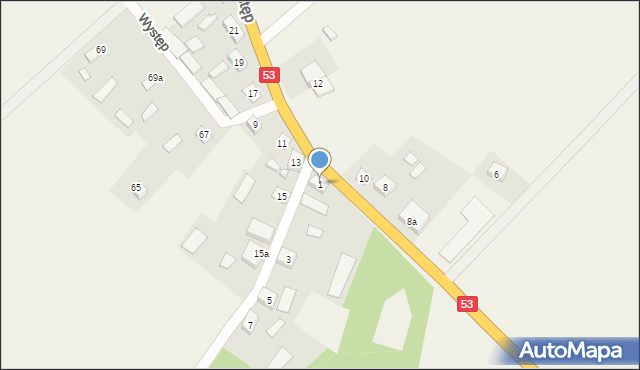 Występ, Występ, 1, mapa Występ