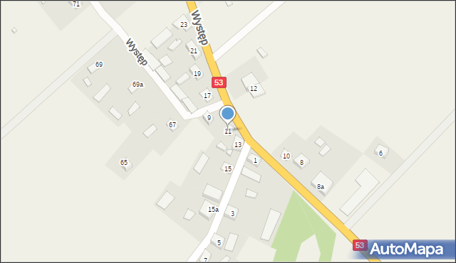 Występ, Występ, 11, mapa Występ