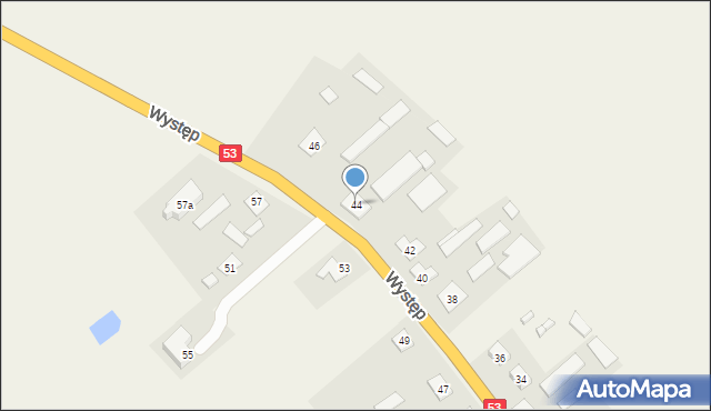 Występ, Występ, 44, mapa Występ